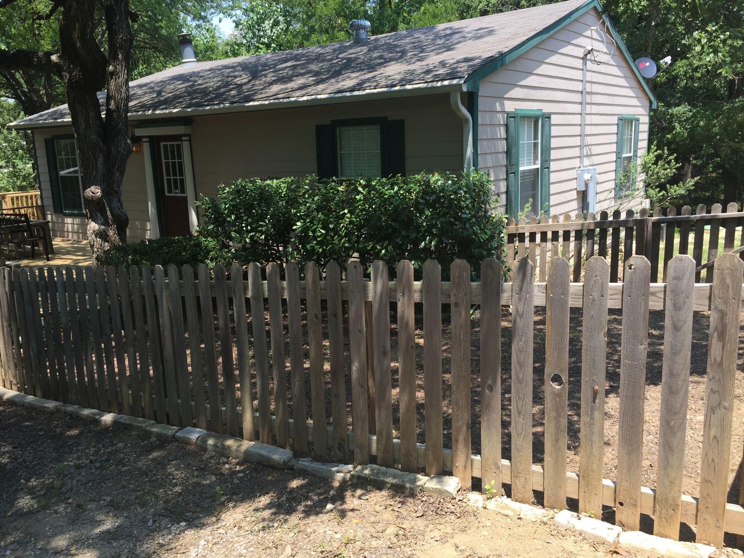 Front of a one-story cottage